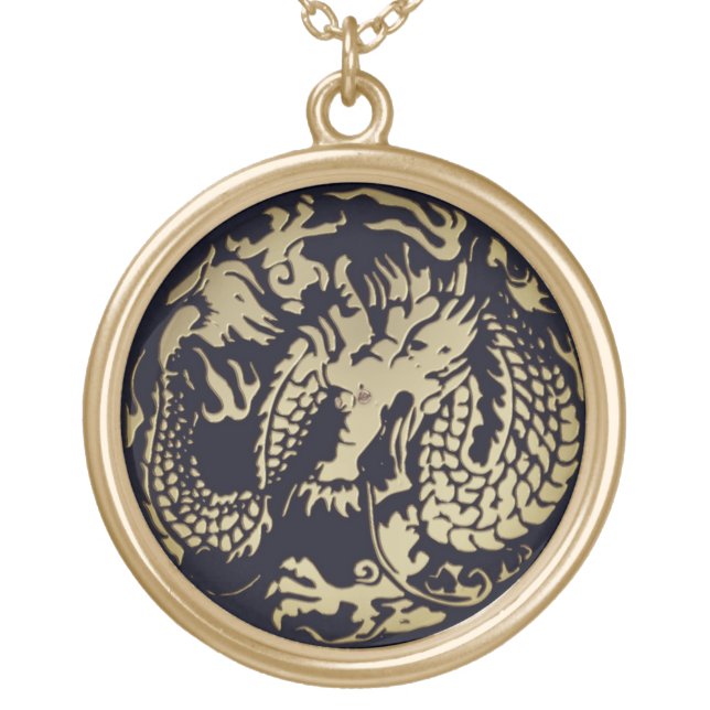 Gold Dragon Plated Necklace (Front)