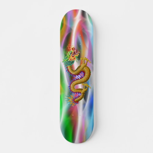 Gold Dragon Rainbow Plasma Skateboard