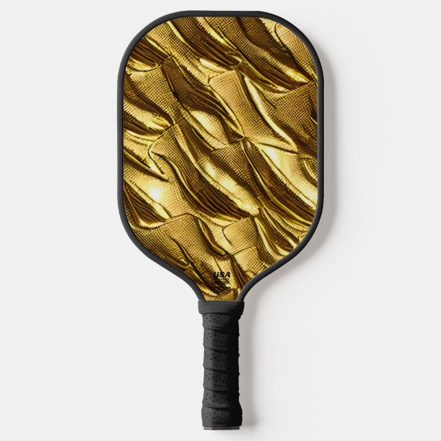 Gold Dragon Scale Pickleball Paddle (Front)