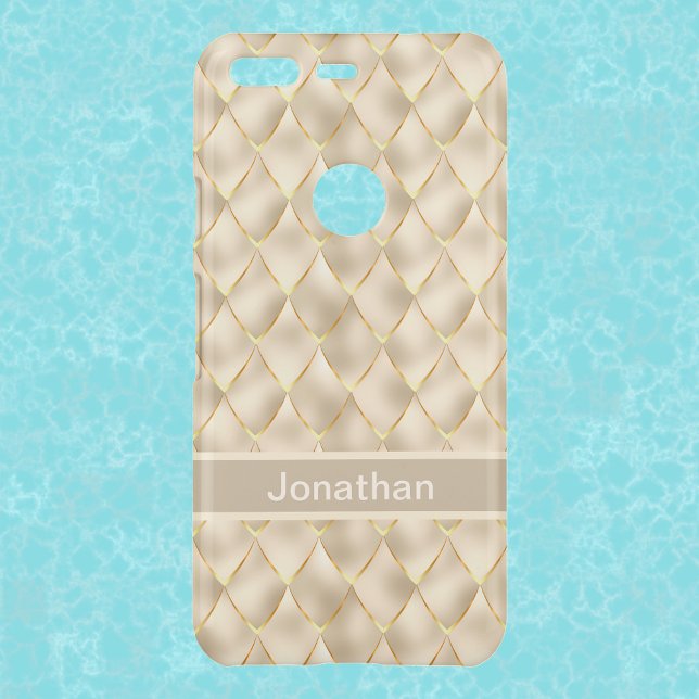 Gold Dragon Scales with Name or Initials Uncommon Google Pixel Case (Creator Uploaded)