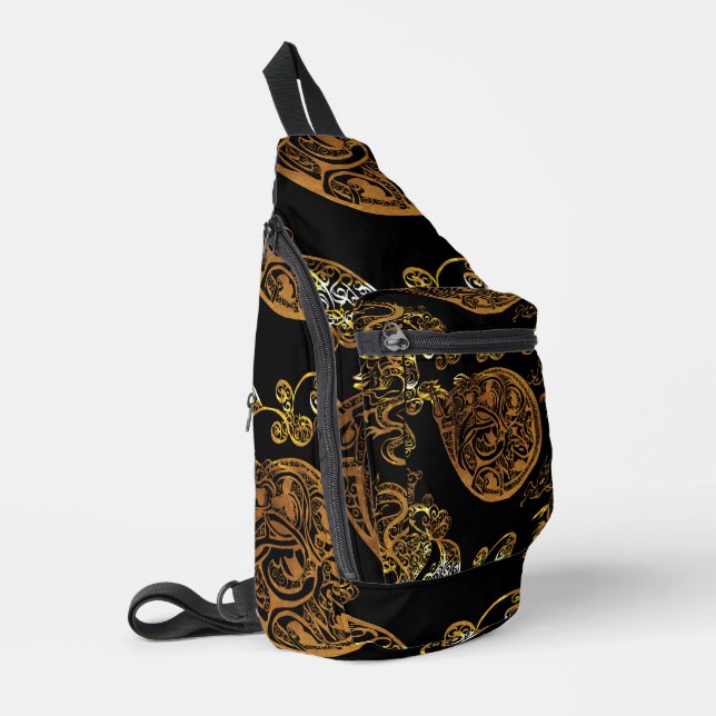 Gold Dragon  Sling Bag (Left Corner)