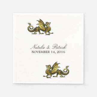 Gold Dragon Wedding Paper Napkins