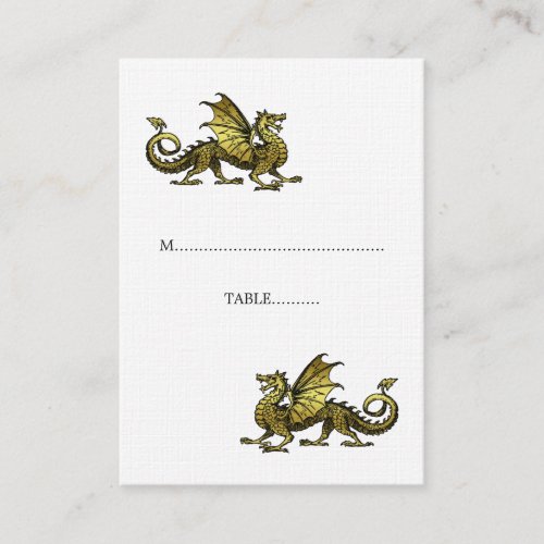 Gold Dragon Wedding Place Card
