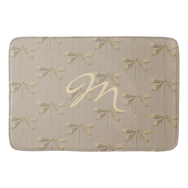 Gold Dragonfly Bath Mat (Front)
