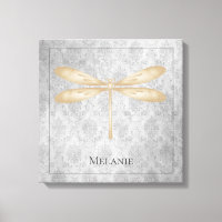 Gold Dragonfly Damask