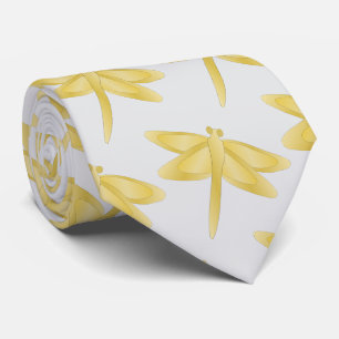 Gold Dragonfly Design Neck Tie