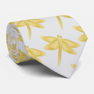 Gold Dragonfly Design Neck Tie