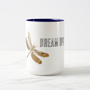 Gold Dragonfly Dream Two-Tone Coffee Mug