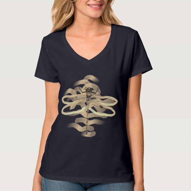 Gold Dragonfly Painting T-Shirt (Front)