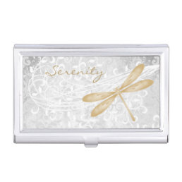 Gold Dragonfly Personalized Business Card Case