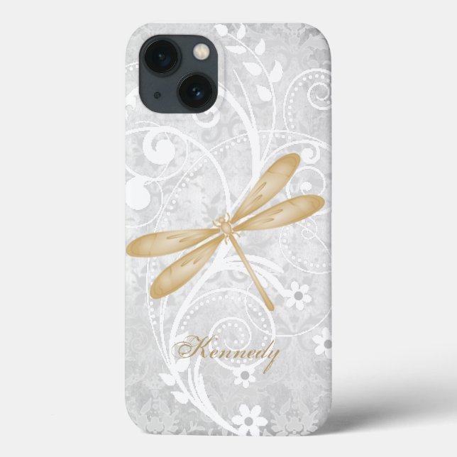 Gold Dragonfly Personalized Case-Mate iPhone Case (Back)