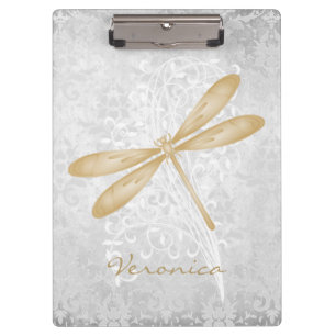Gold Dragonfly Personalized Clipboard