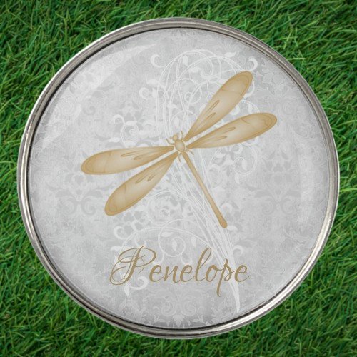 Gold Dragonfly Personalized Golf Ball Marker