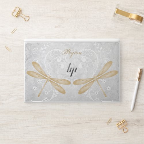 Gold Dragonfly Personalized HP Laptop Skin