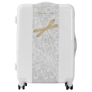 Gold Dragonfly Personalized Luggage