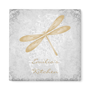 Gold Dragonfly Personalized Magnet