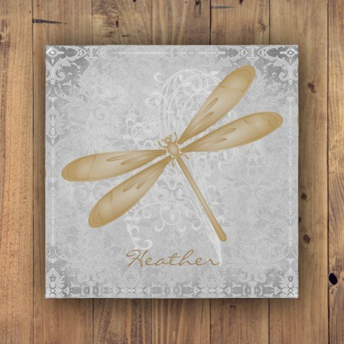 Gold Dragonfly Personalized Paperweight