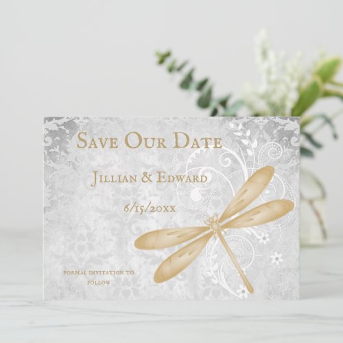 Gold Dragonfly Save The Date Announcement