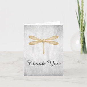 Gold Dragonfly Thank You Card