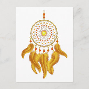 Gold Dream Catcher Postcard
