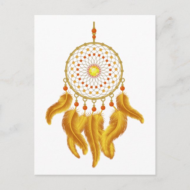 Gold Dream Catcher Postcard (Front)