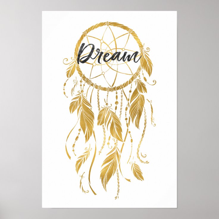 Gold Dream Catcher Poster Zazzle