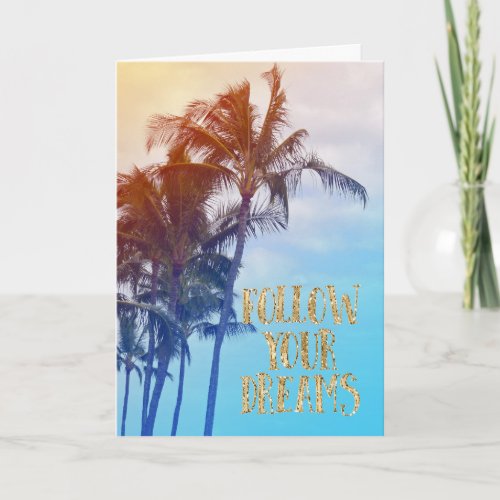 Gold Dreams Kauai Palm Trees Card