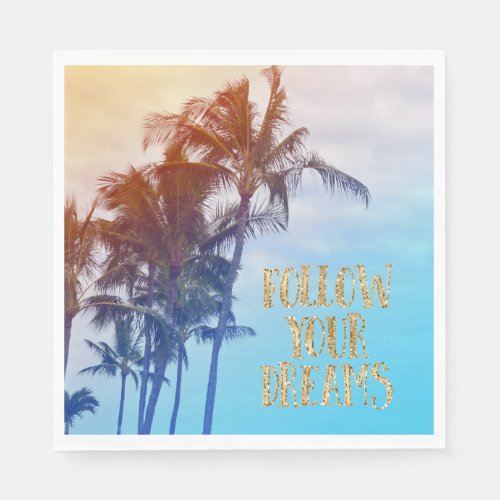 Gold Dreams Kauai Palm Trees Napkins