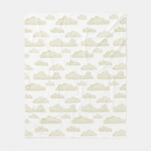 Gold Dreamtime Watercolor Clouds Fleece Blanket