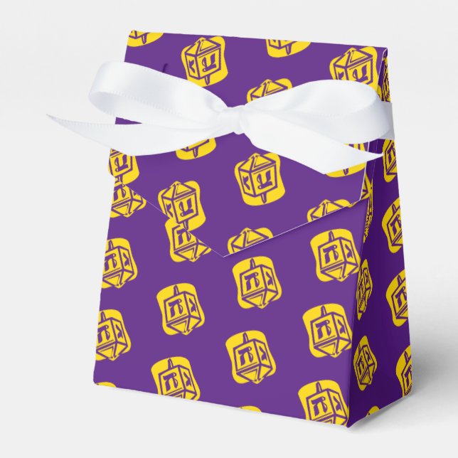 Gold Dreidel Favor Box (Front Side)