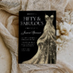 Gold Dress Black Fabulous Fifty 50th Birthday Invitation<br><div class="desc">Gold Dress Black Fabulous Fifty 50th Birthday Invitation
See matching collections and variations in the collection below</div>