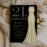 Gold Dress & Black Womans 21st Birthday Party Invitation<br><div class="desc">Gold Dress & Black Womans 21st Birthday Party Invitation

Plenty of different colors and variations - See our store below</div>