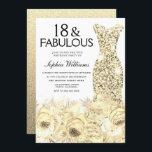 Gold Dress Floral 18 & Fabulous 18th Birthday Invitation<br><div class="desc">Gold Dress Floral 18 & Fabulous 18th Birthday Invitation

Variations to the invitation and matching items in our store</div>