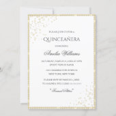 Gold Dress Sparkle 15th Quinceanera Invitation (Back)
