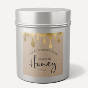 Gold Drips 100% Pure Honey Jar Kraft Labels