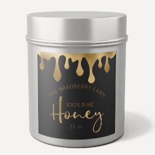 Gold Drips 100% Pure Honey Jar Labels