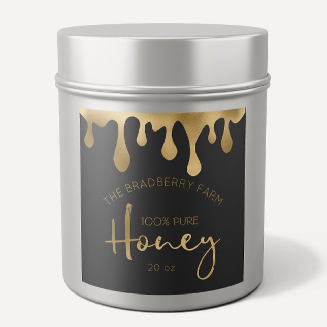 Gold Drips 100% Pure Honey Jar Labels (Creator Uploaded)