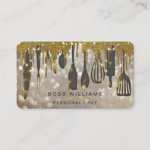 Gold Drips Catering Personal Chef Bakery Pastry Bu Business Card
