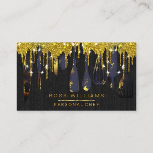 Gold Drips Catering Personal Chef Bakery Pastry Bu Business Card