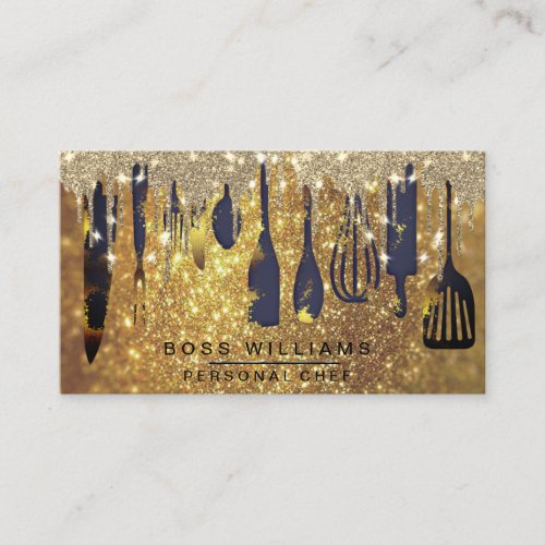 Gold Drips Catering Personal Chef Bakery Pastry    Business Card