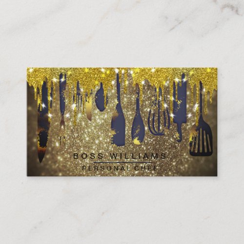 Gold Drips Catering Personal Chef Bakery Pastry    Business Card