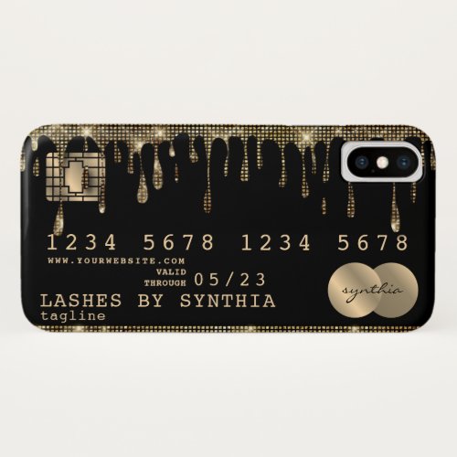 Gold Drips Credit Card Style iPhone X Case