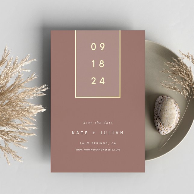 Gold Drop | Modern Minimal Foil Save the Date Card (Creator Uploaded)
