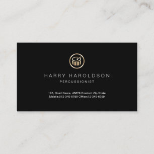 Gold Drum Icon Percussionist Business Card