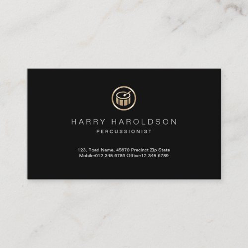Gold Drum Icon Percussionist Business Card