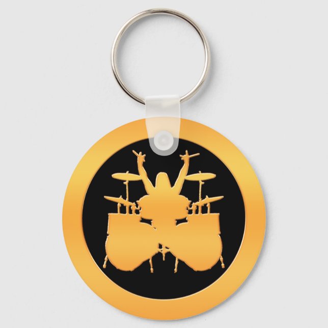 Gold Drummer Keychain (Front)