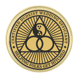 Gold Dudeist Officiant Lapel Pin
