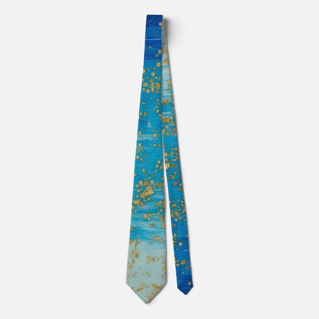 Gold Dust Blue Gradient Tie (Front)