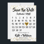 Gold Dust Confetti Calendar Photo Save the Date<br><div class="desc">Personalise with your names and details in a trendy font on a delicate gold dust confetti background and your photo on the reverse. Designed by Pure Piglet© at www.zazzle.com/purepiglet*.</div>