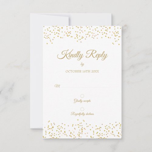 Gold Dust Confetti Elegant Chic Anniversary RSVP